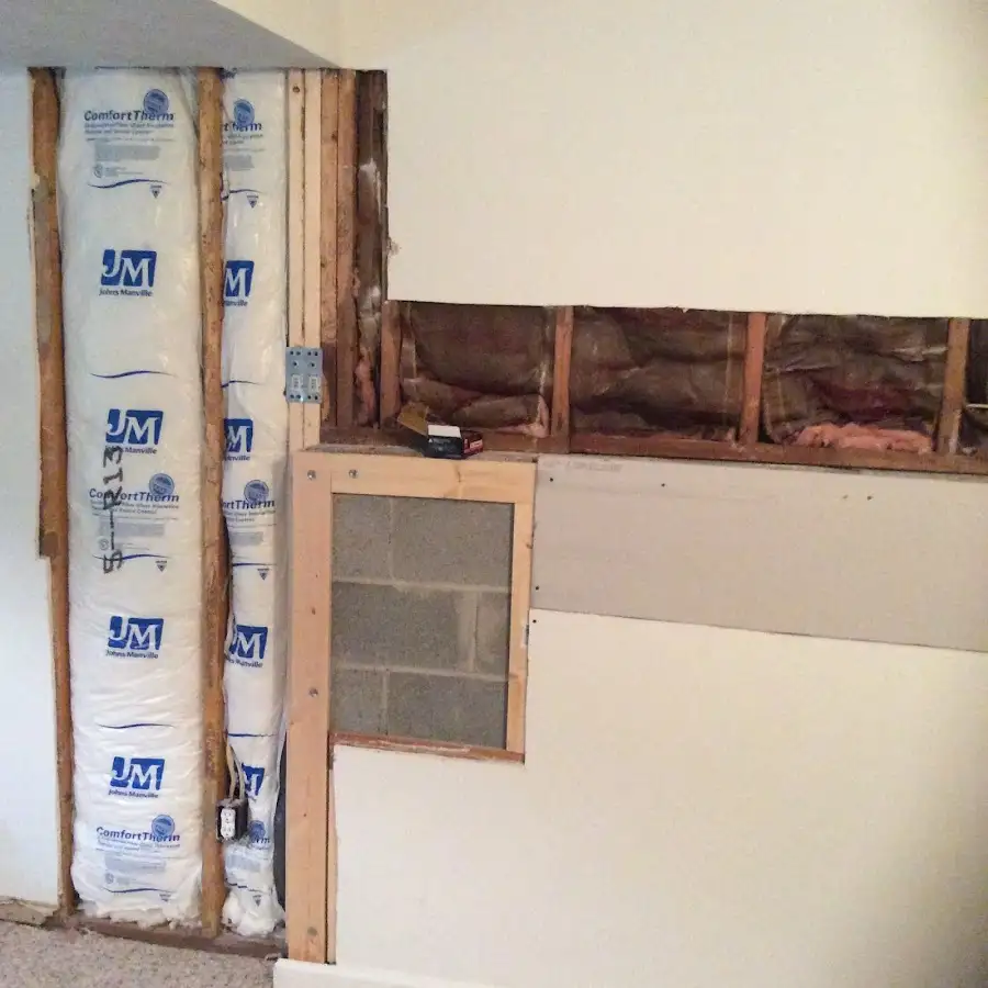 Wall insulation replacement during Contents Cleaning & Restoration in East Peoria